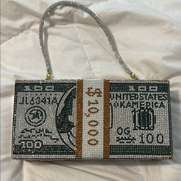 Handbags - Crystal Embellished Money Clutch